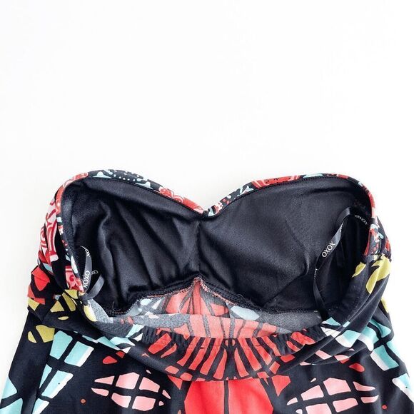 Kalijati Women's Boho Sleeveless Tube Mini Dress Red Black Size Medium - Picture 4 of 8